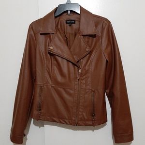 🔥Brown Faux Leather Jacket🔥